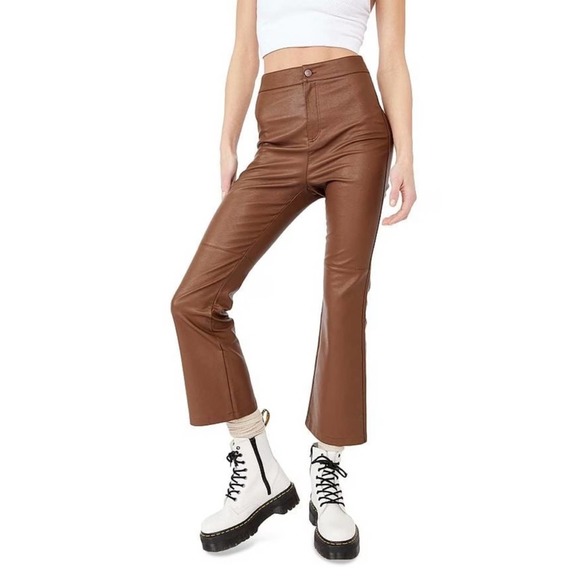 FREE PEOPLE Sasha Vegan Kick Flare Pants (size 12) - Picture 1 of 5